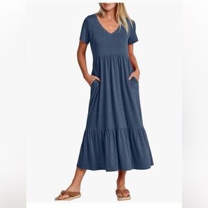 Elegant Blue Midi Dress